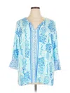 Lilly Pulitzer 3/4 Sleeve Blouse In Blue
