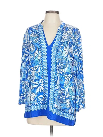 Pre-owned Lilly Pulitzer 3/4 Sleeve Blouse In Blue