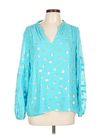 Pre-owned Lilly Pulitzer 3/4 Sleeve Blouse In Blue