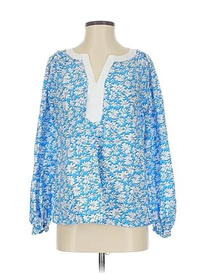 Pre-owned Lilly Pulitzer 3/4 Sleeve Blouse In Blue