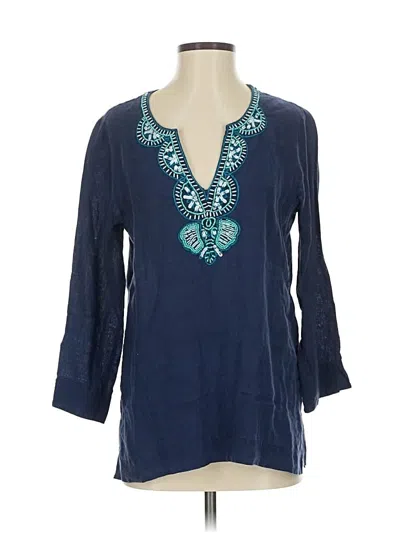 Pre-owned Lilly Pulitzer 3/4 Sleeve Blouse In Blue