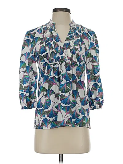 Pre-owned Lilly Pulitzer 3/4 Sleeve Blouse In Blue