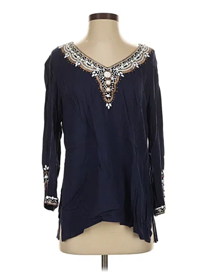 Pre-owned Lilly Pulitzer 3/4 Sleeve Blouse In Blue