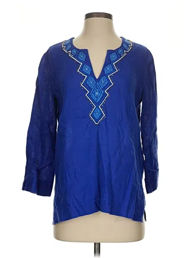 Pre-owned Lilly Pulitzer 3/4 Sleeve Blouse In Blue