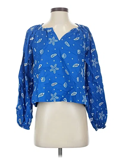 Pre-owned Lilly Pulitzer 3/4 Sleeve Blouse In Blue