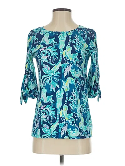 Pre-owned Lilly Pulitzer 3/4 Sleeve Blouse In Blue