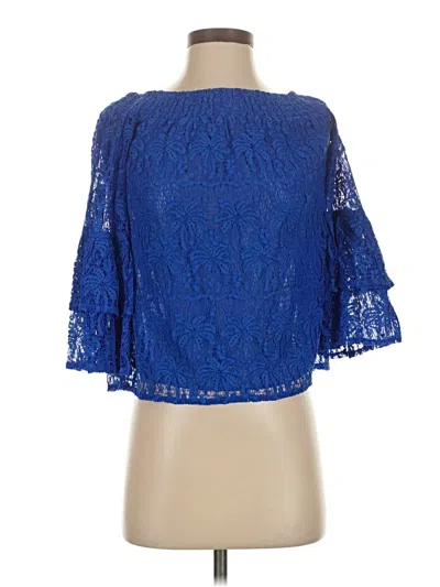 Pre-owned Lilly Pulitzer 3/4 Sleeve Blouse In Blue