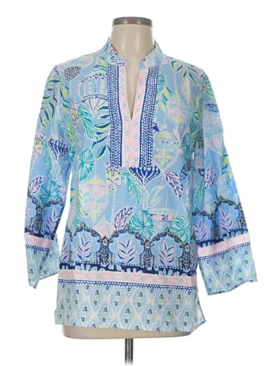 Pre-owned Lilly Pulitzer 3/4 Sleeve Blouse In Blue