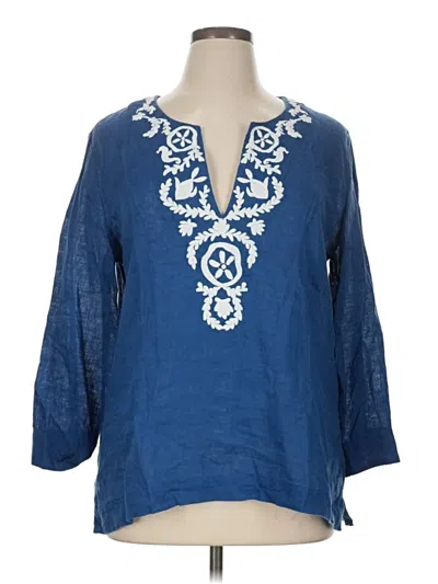 Pre-owned Lilly Pulitzer 3/4 Sleeve Blouse In Blue