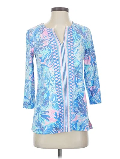 Pre-owned Lilly Pulitzer 3/4 Sleeve Blouse In Blue