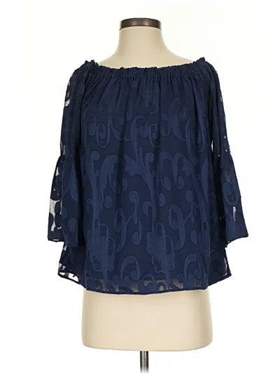 Pre-owned Lilly Pulitzer 3/4 Sleeve Blouse In Blue