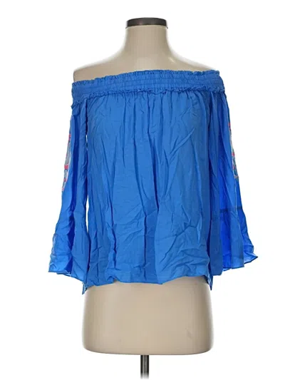 Pre-owned Lilly Pulitzer 3/4 Sleeve Blouse In Blue