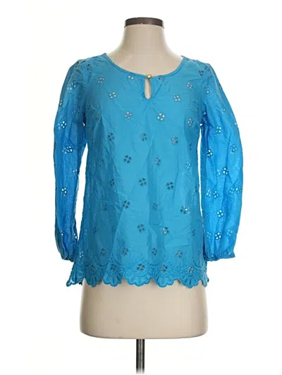 Pre-owned Lilly Pulitzer 3/4 Sleeve Blouse In Blue