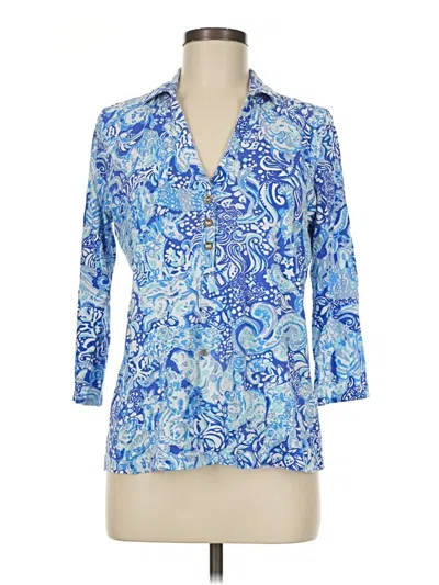 Pre-owned Lilly Pulitzer 3/4 Sleeve Blouse In Blue