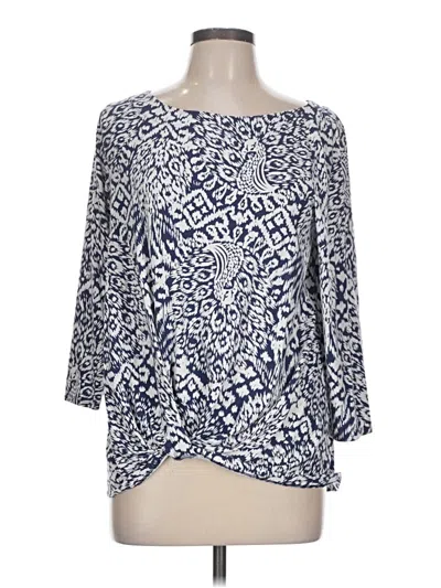 Pre-owned Lilly Pulitzer 3/4 Sleeve Blouse In Blue