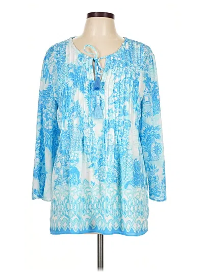 Pre-owned Lilly Pulitzer 3/4 Sleeve Blouse In Blue