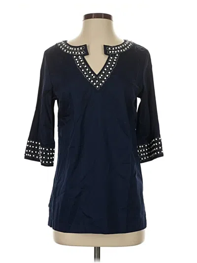 Pre-owned Lilly Pulitzer 3/4 Sleeve Blouse In Blue