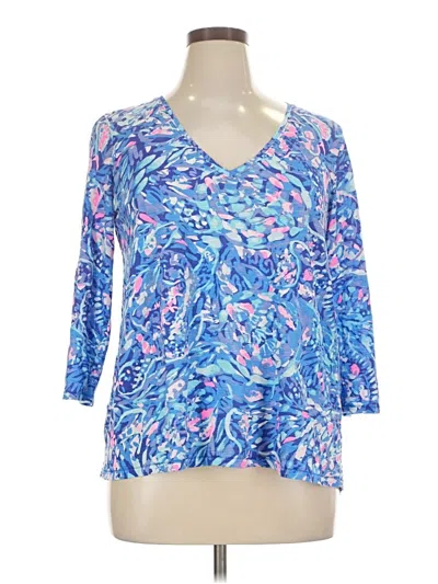 Pre-owned Lilly Pulitzer 3/4 Sleeve Blouse In Blue