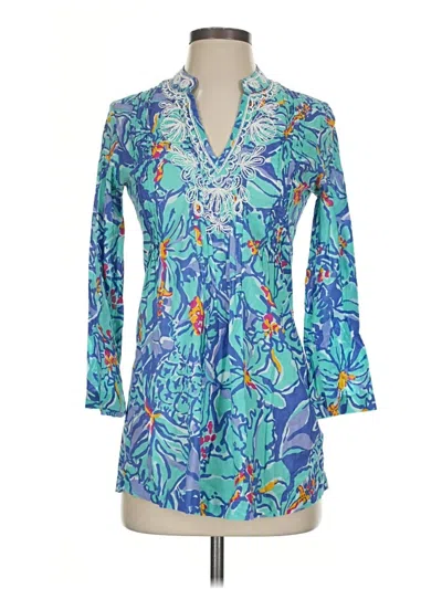 Pre-owned Lilly Pulitzer 3/4 Sleeve Blouse In Blue
