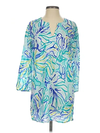 Pre-owned Lilly Pulitzer 3/4 Sleeve Blouse In Blue