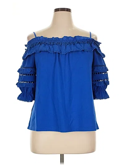 Pre-owned Lilly Pulitzer 3/4 Sleeve Blouse In Blue
