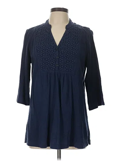 Pre-owned Lilly Pulitzer 3/4 Sleeve Blouse In Blue