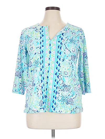 Pre-owned Lilly Pulitzer 3/4 Sleeve Blouse In Blue