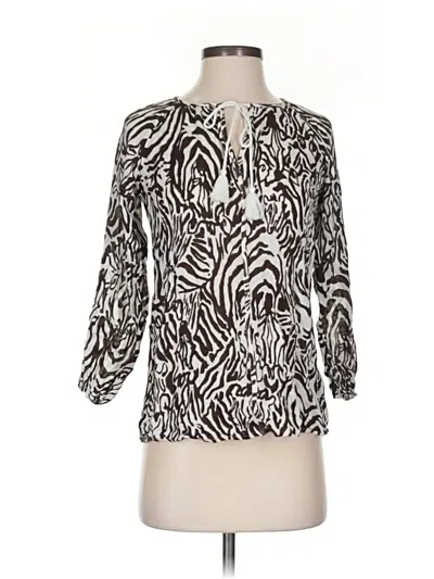 Pre-owned Lilly Pulitzer 3/4 Sleeve Blouse In Brown