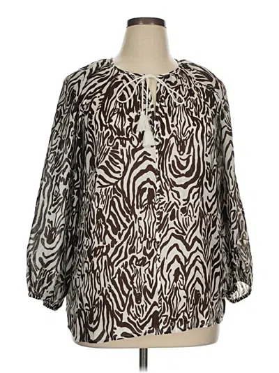 Pre-owned Lilly Pulitzer 3/4 Sleeve Blouse In Brown