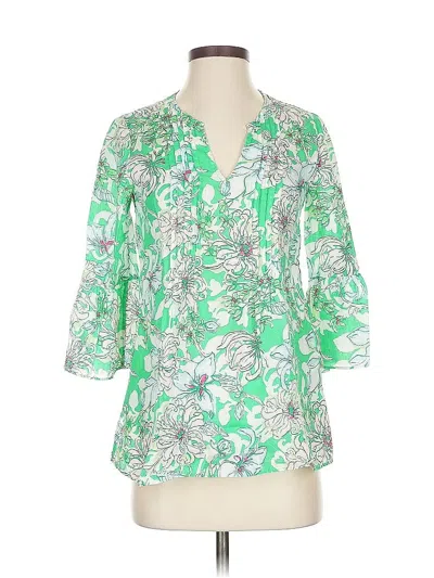 Pre-owned Lilly Pulitzer 3/4 Sleeve Blouse In Green