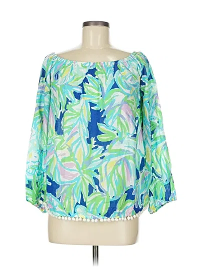 Pre-owned Lilly Pulitzer 3/4 Sleeve Blouse In Green