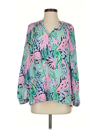 Pre-owned Lilly Pulitzer 3/4 Sleeve Blouse In Green