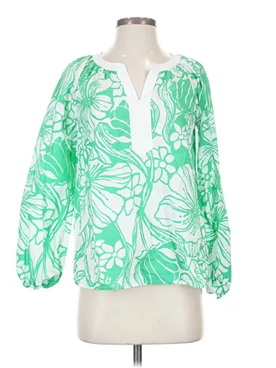 Pre-owned Lilly Pulitzer 3/4 Sleeve Blouse In Green