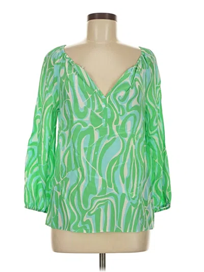 Pre-owned Lilly Pulitzer 3/4 Sleeve Blouse In Green