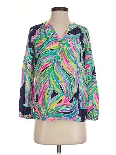 Pre-owned Lilly Pulitzer 3/4 Sleeve Blouse In Green