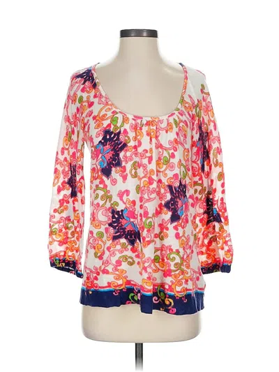 Pre-owned Lilly Pulitzer 3/4 Sleeve Blouse In Pink
