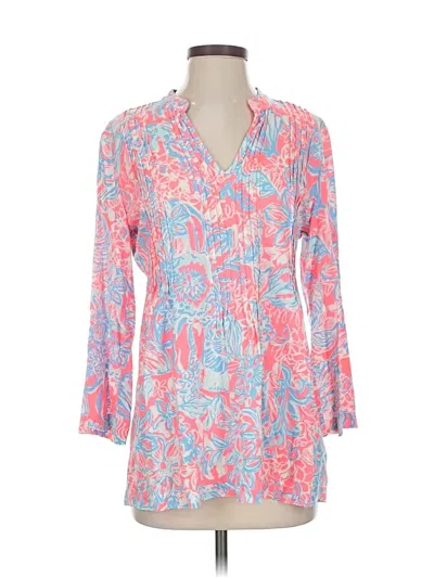 Pre-owned Lilly Pulitzer 3/4 Sleeve Blouse In Pink