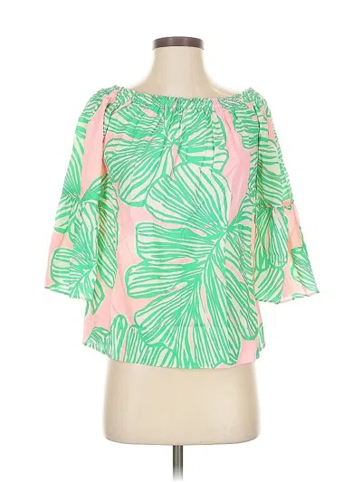 Pre-owned Lilly Pulitzer 3/4 Sleeve Blouse In Pink