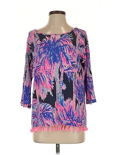 Pre-owned Lilly Pulitzer 3/4 Sleeve Blouse In Pink