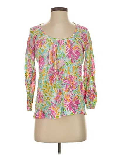 Pre-owned Lilly Pulitzer 3/4 Sleeve Blouse In Pink