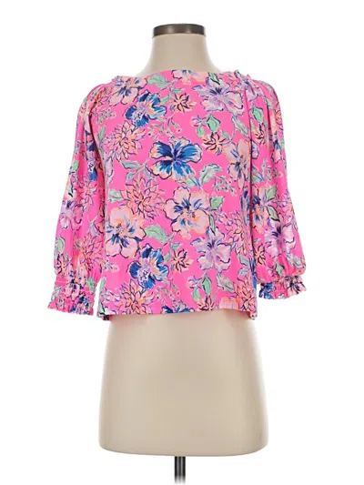 Pre-owned Lilly Pulitzer 3/4 Sleeve Blouse In Pink