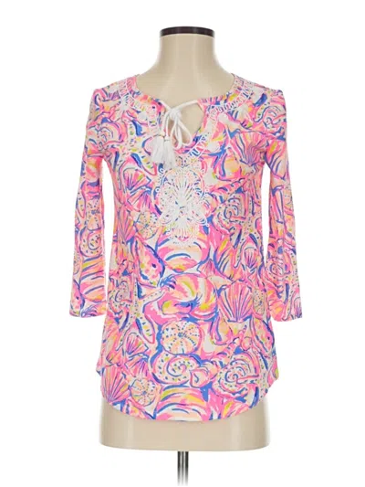 Pre-owned Lilly Pulitzer 3/4 Sleeve Blouse In Pink