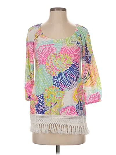 Pre-owned Lilly Pulitzer 3/4 Sleeve Blouse In Pink
