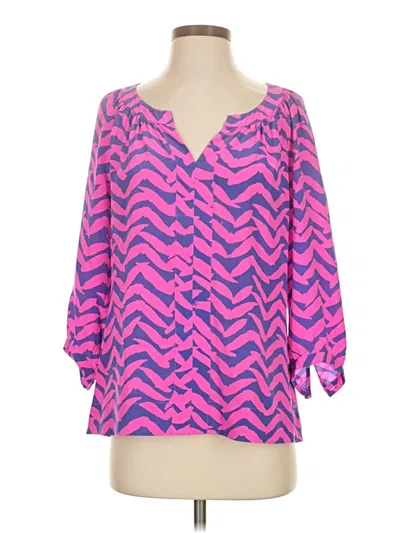 Pre-owned Lilly Pulitzer 3/4 Sleeve Blouse In Pink
