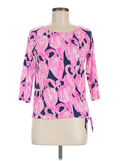 Pre-owned Lilly Pulitzer 3/4 Sleeve Blouse In Pink