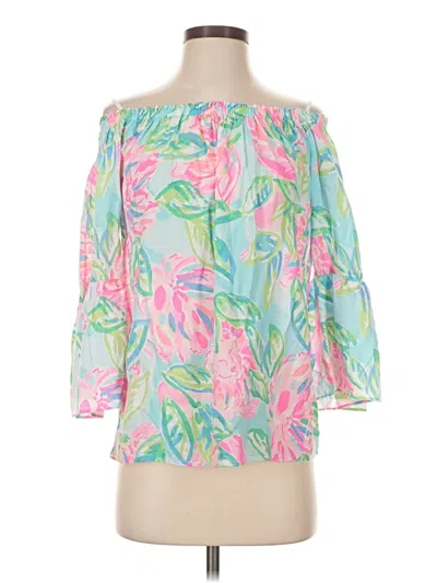 Pre-owned Lilly Pulitzer 3/4 Sleeve Blouse In Pink