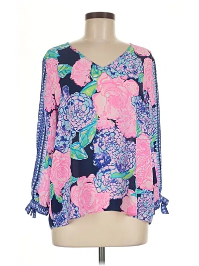 Pre-owned Lilly Pulitzer 3/4 Sleeve Blouse In Pink
