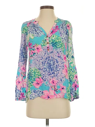 Pre-owned Lilly Pulitzer 3/4 Sleeve Blouse In Pink