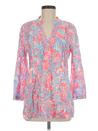 Pre-owned Lilly Pulitzer 3/4 Sleeve Blouse In Pink