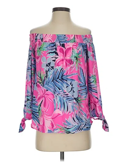 Pre-owned Lilly Pulitzer 3/4 Sleeve Blouse In Pink